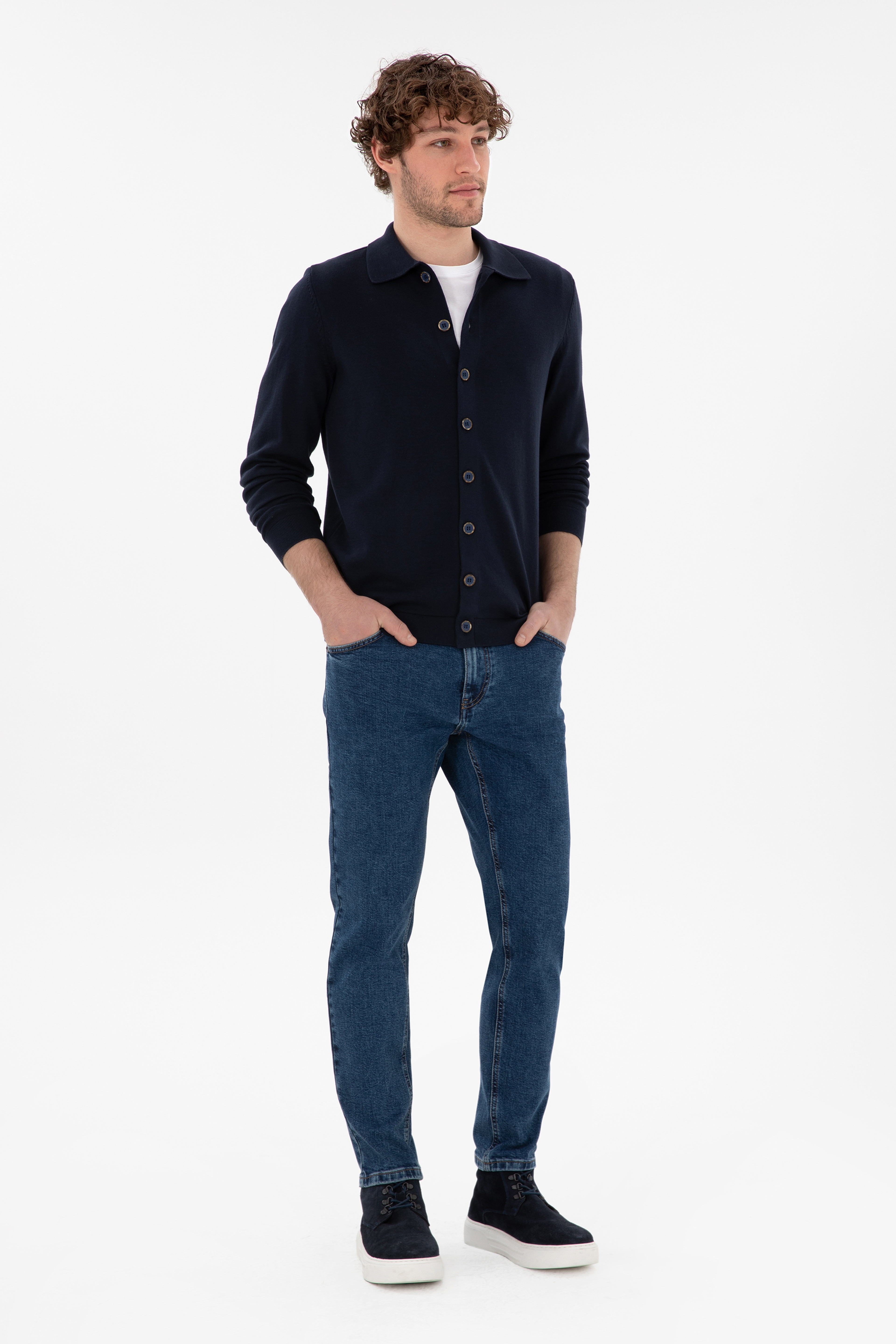 Erkek Koyu Mavi Jean Pantolon - Image 3