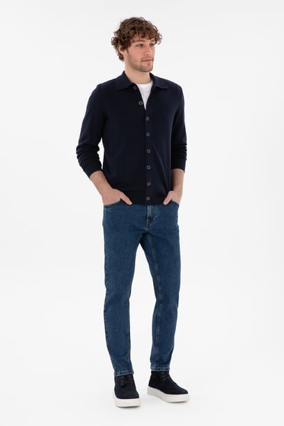 Erkek Koyu Mavi Jean Pantolon