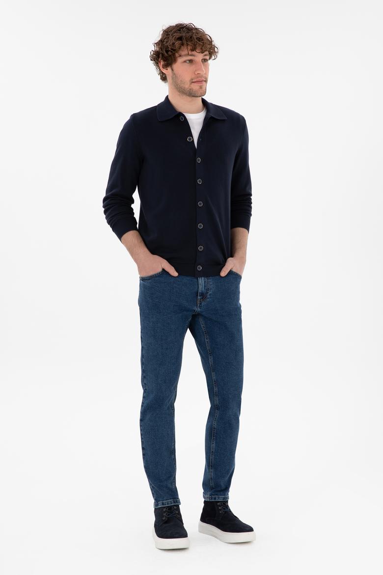 Erkek Koyu Mavi Jean Pantolon - 50290261035