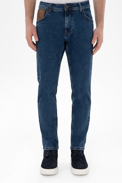 Erkek Koyu Mavi Jean Pantolon