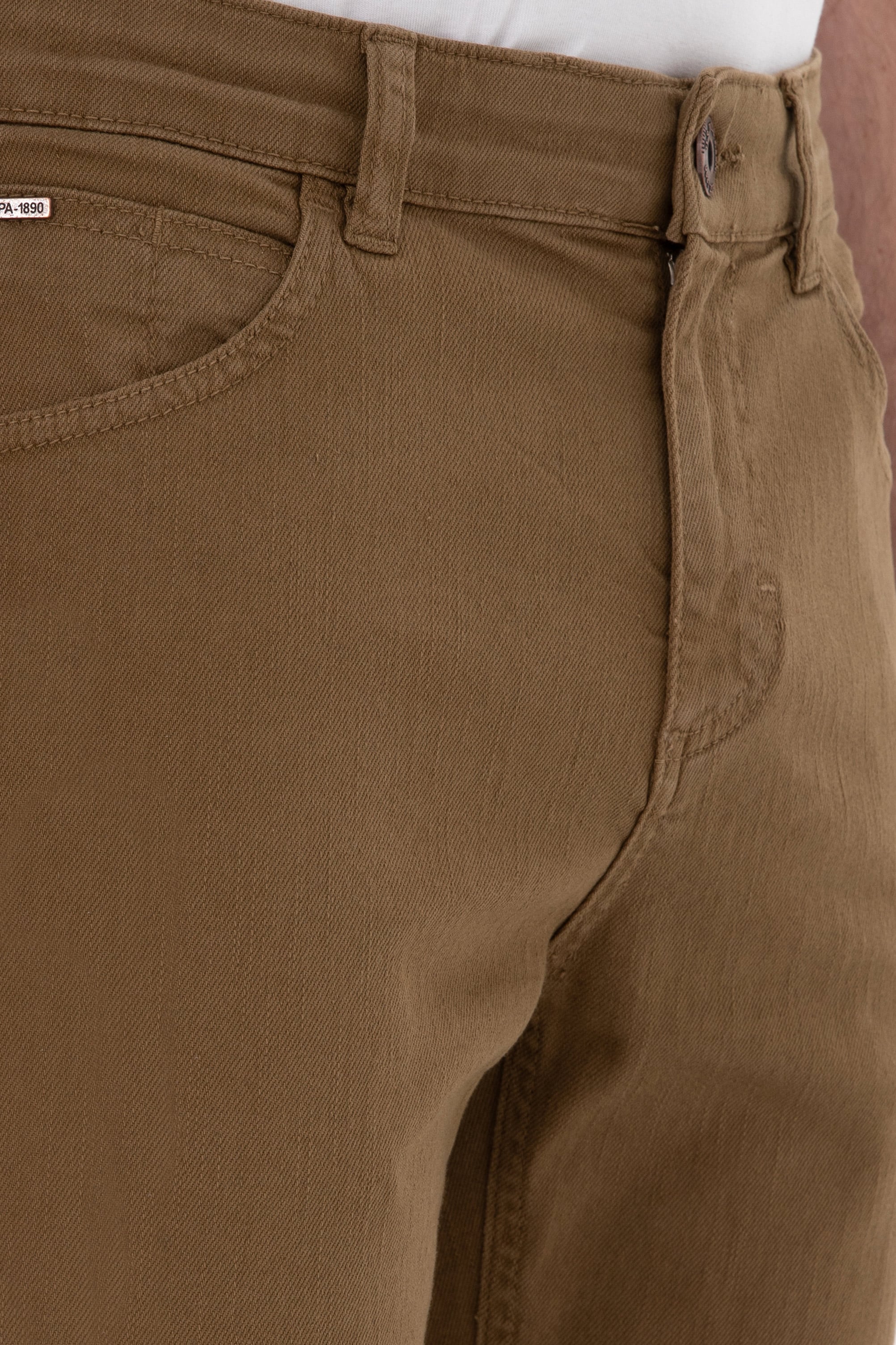 Erkek Slim Fit Haki Kanvas Pantolon