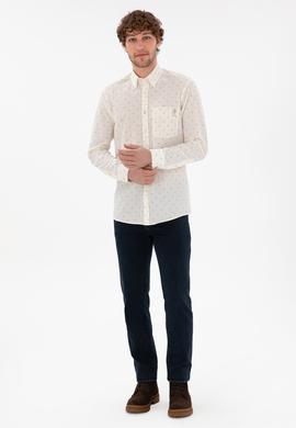 Erkek Krem Regular Fit Cepli Gömlek - 50296606036