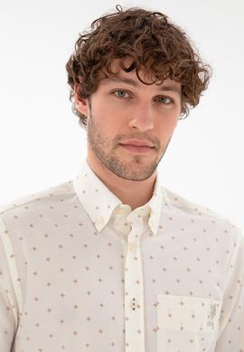 Erkek Krem Regular Fit Cepli Gömlek - 50296606036