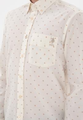 Erkek Krem Regular Fit Cepli Gömlek - 50296606036