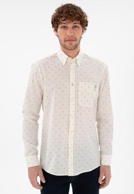 Erkek Krem Regular Fit Cepli Gömlek - 50296606036