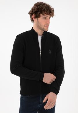 Erkek Siyah Basic Triko Hırka - 50294738028