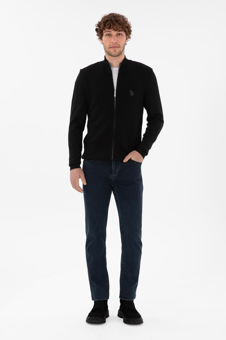 Erkek Siyah Basic Triko Hırka - 50294738028