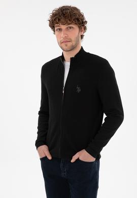 Erkek Siyah Basic Triko Hırka - 50294738028