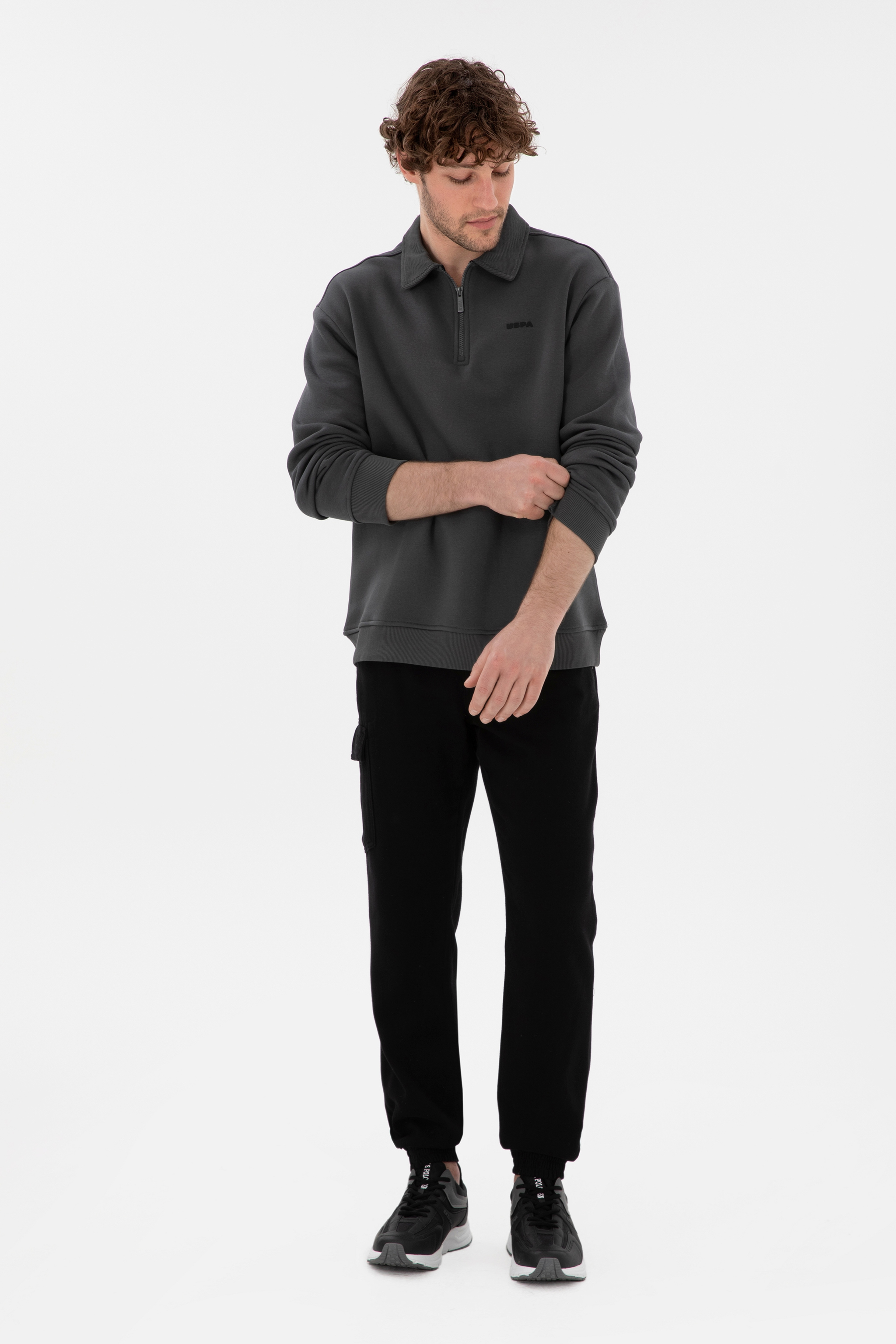 Erkek Jogger Fit Siyah Kanvas Pantolon - Image 3