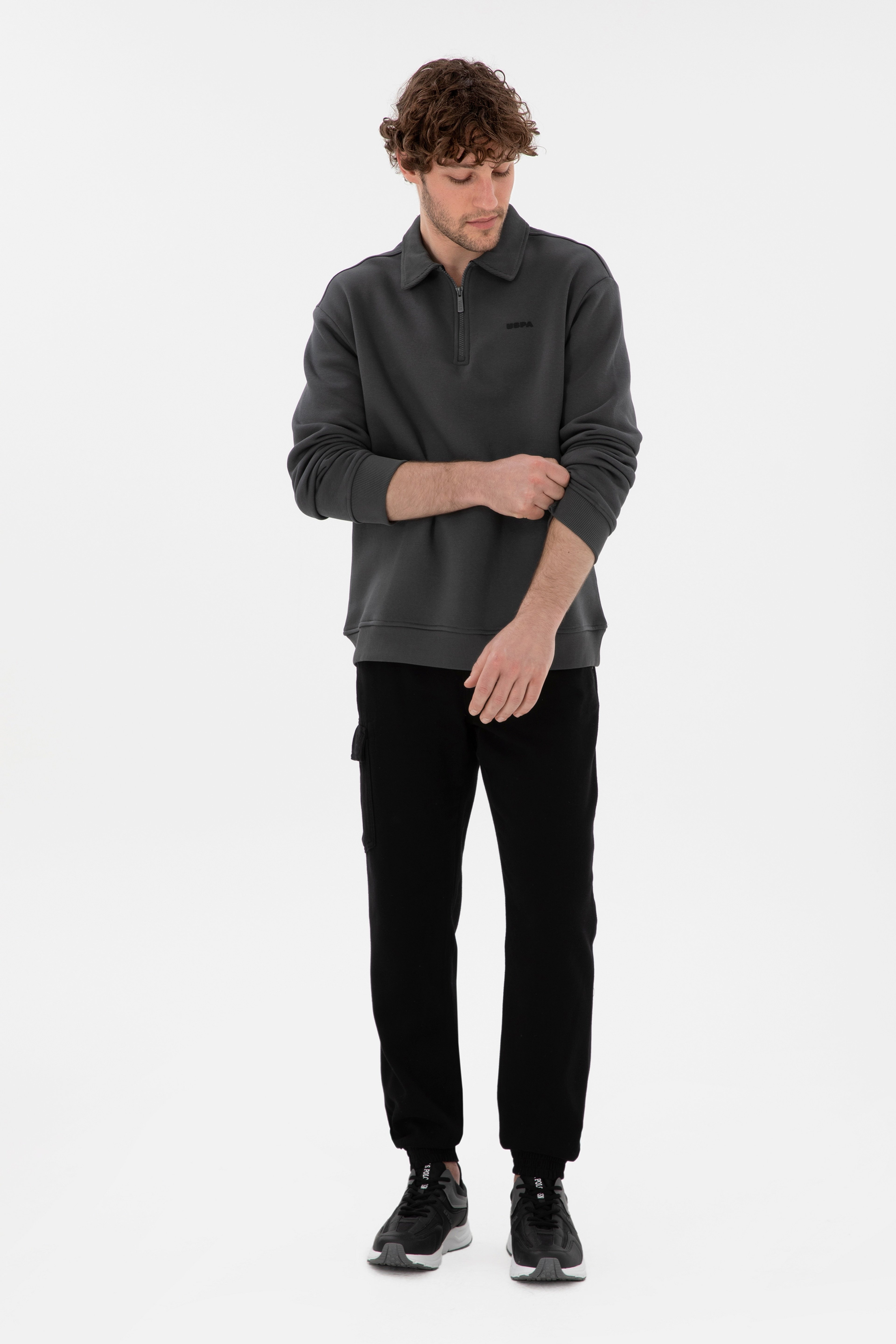 Erkek Jogger Fit Siyah Kanvas Pantolon
