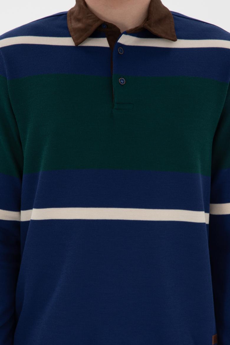 Erkek İndigo Sweatshirt - 50291052039