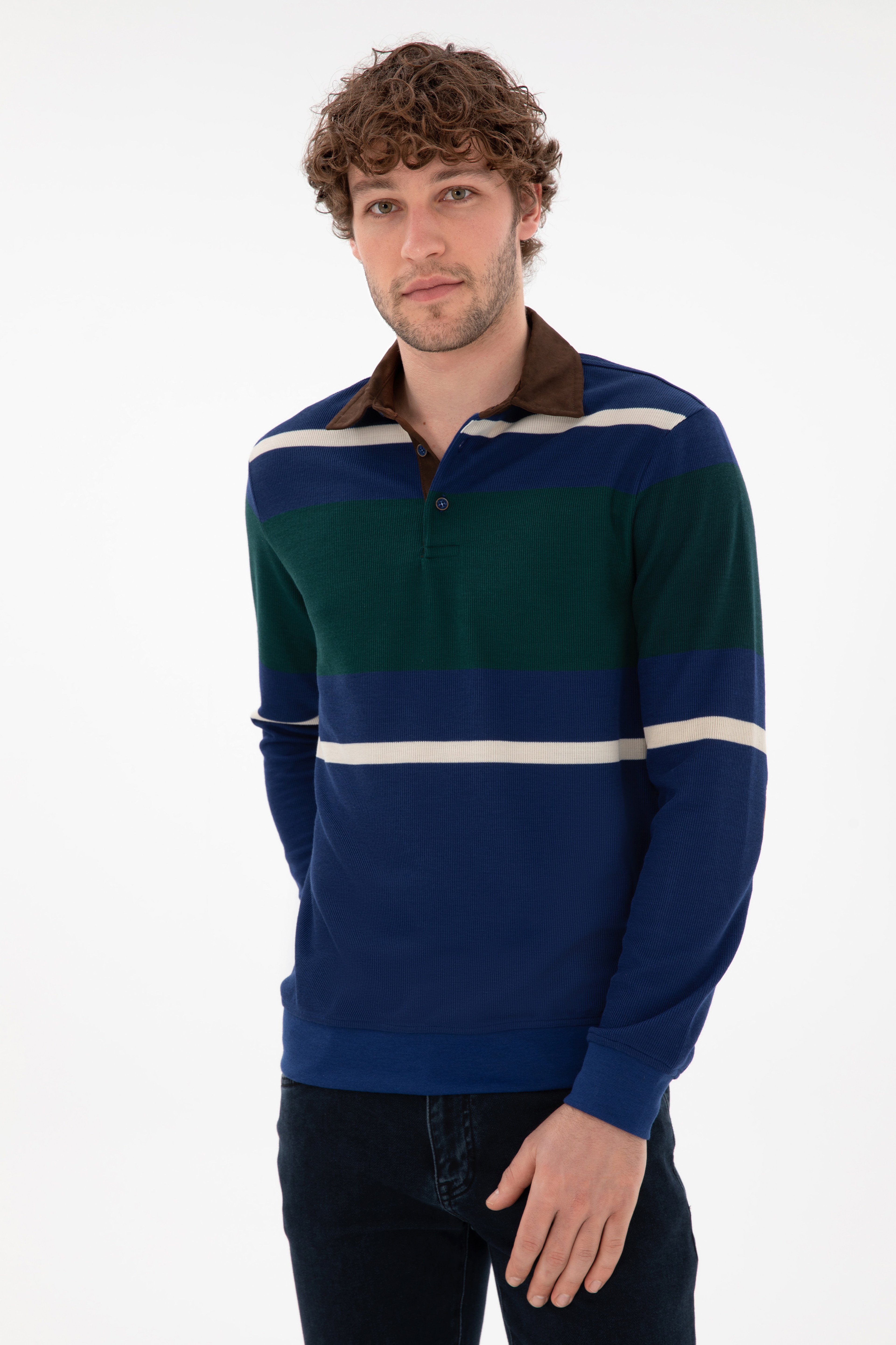 Erkek İndigo Sweatshirt - Image 3