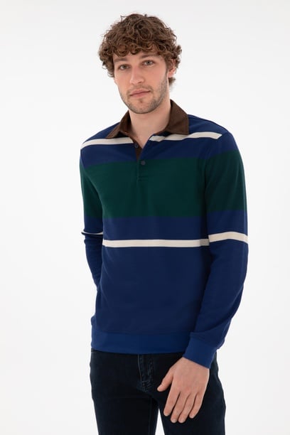 Erkek İndigo Sweatshirt