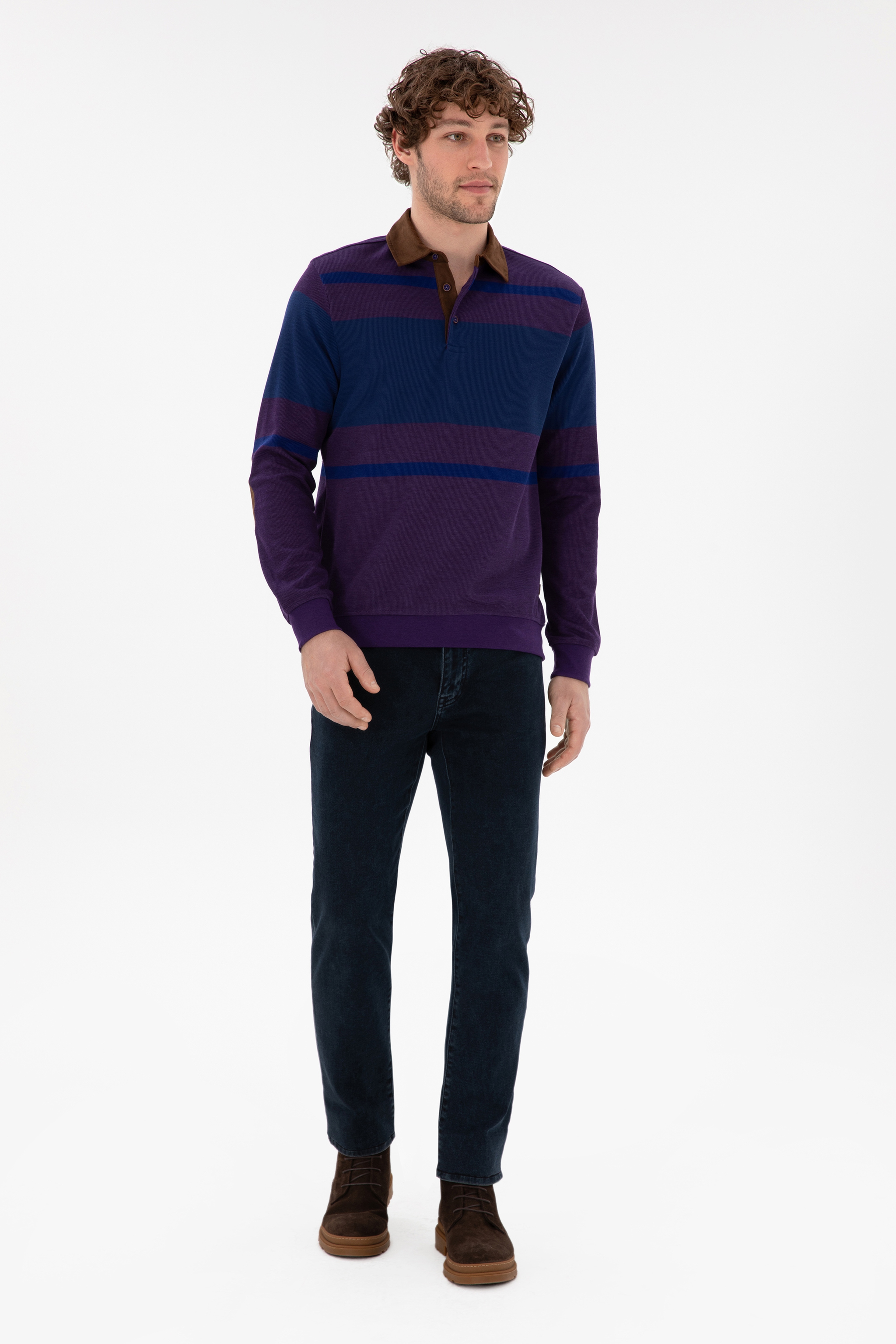 Erkek Mor Sweatshirt - Image 4