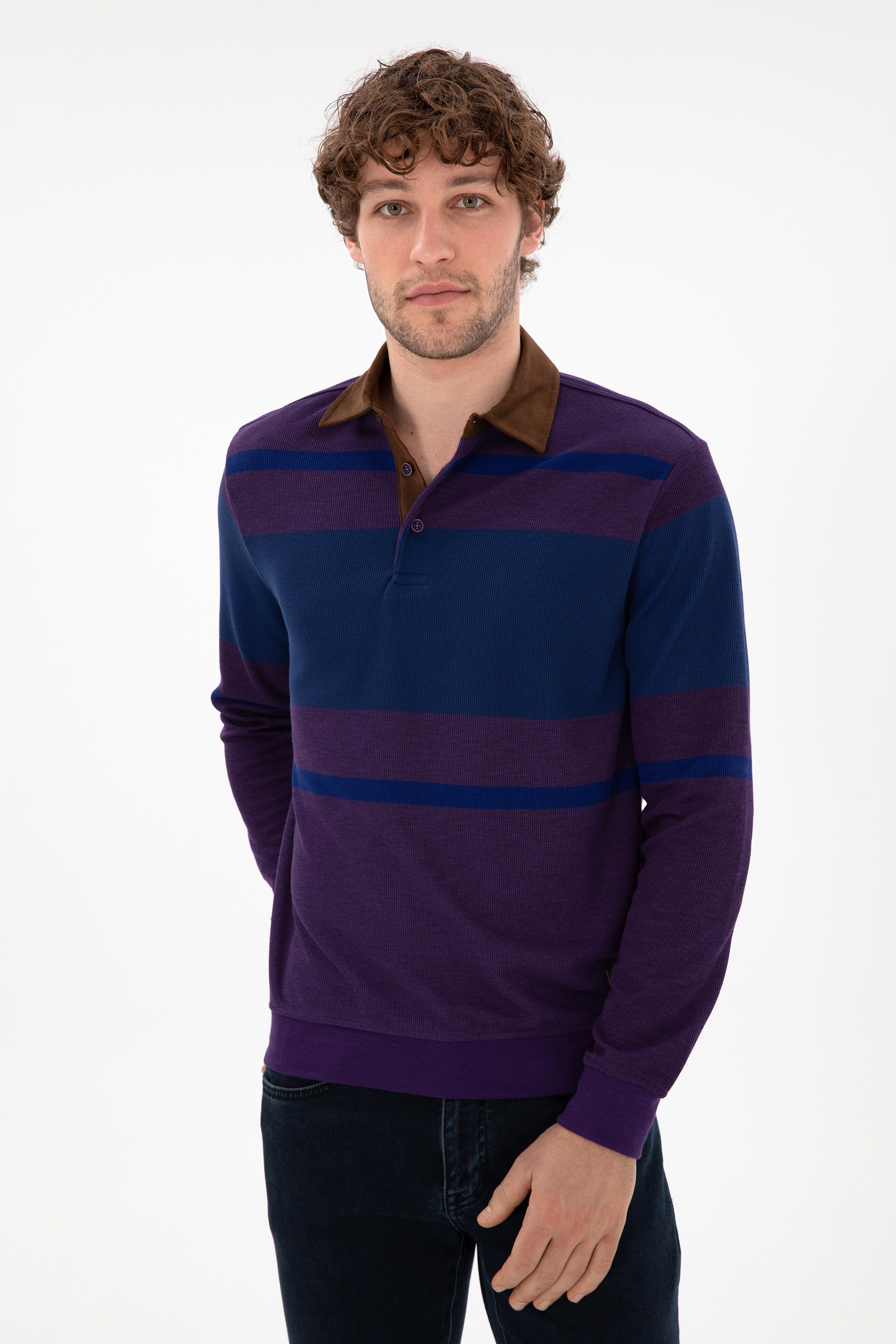 Erkek Mor Sweatshirt - Image 3