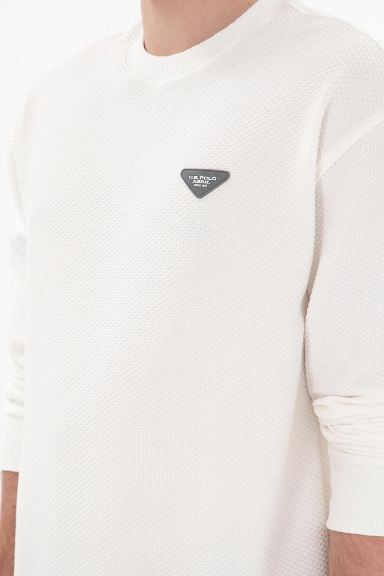 Erkek Comfort Fit Bisiklet Yaka Krem Sweatshirt - 50290777029