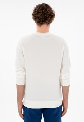 Erkek Comfort Fit Bisiklet Yaka Krem Sweatshirt - 50290777029