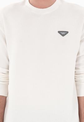 Erkek Comfort Fit Bisiklet Yaka Krem Sweatshirt - 50290777029