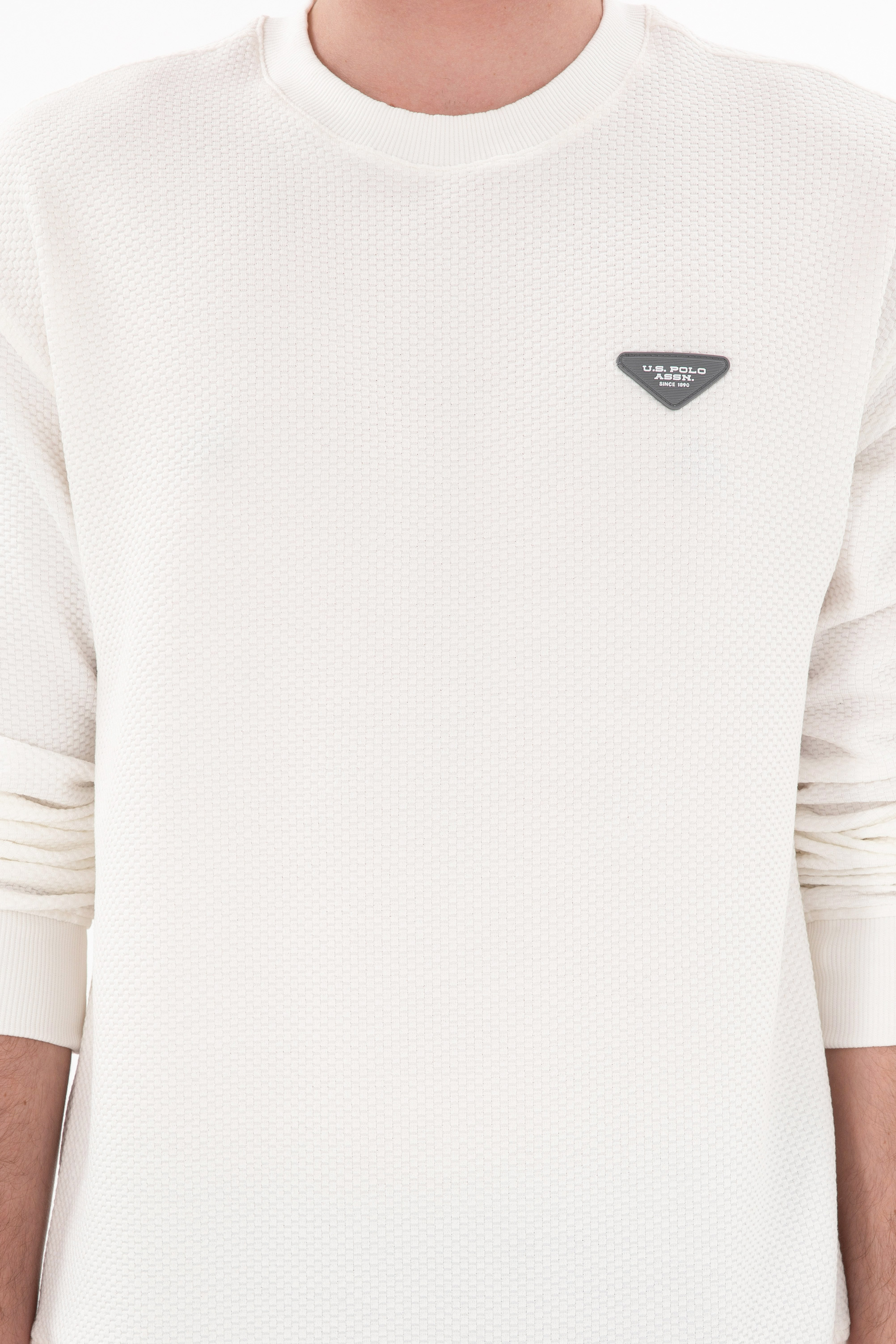 Erkek Comfort Fit Bisiklet Yaka Krem Sweatshirt - Image 6