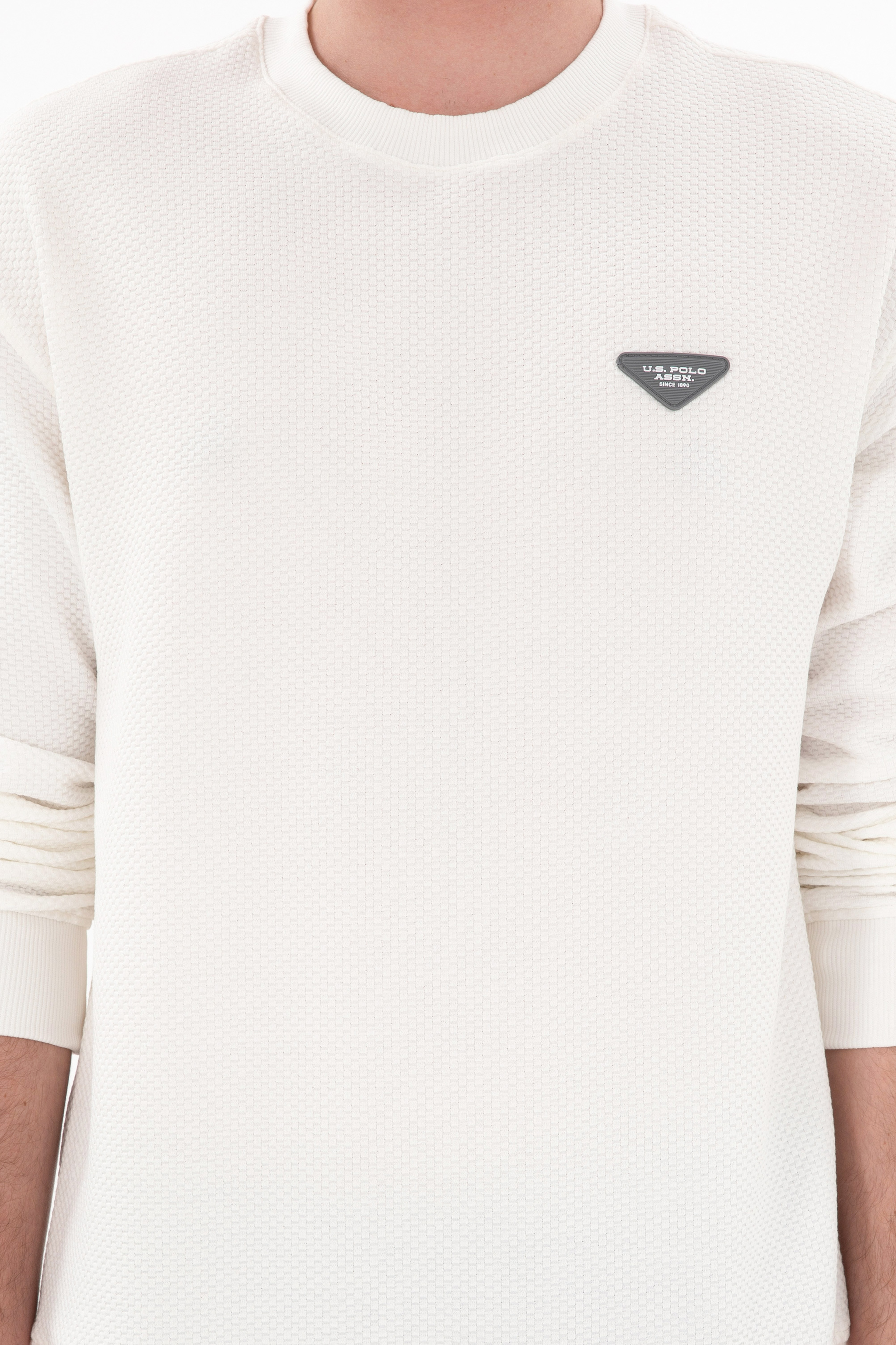 Erkek Comfort Fit Bisiklet Yaka Krem Sweatshirt