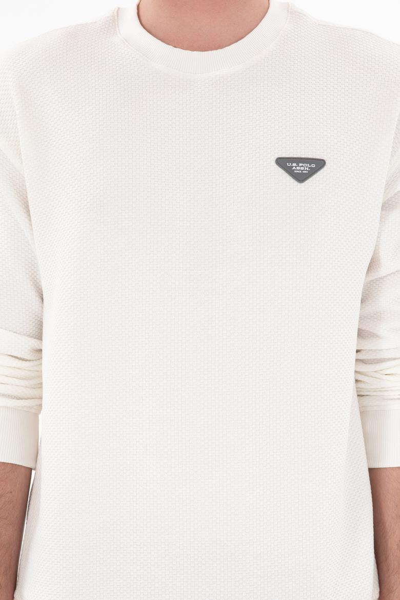 Erkek Comfort Fit Bisiklet Yaka Krem Sweatshirt - 50290777029