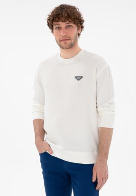 Erkek Comfort Fit Bisiklet Yaka Krem Sweatshirt - 50290777029