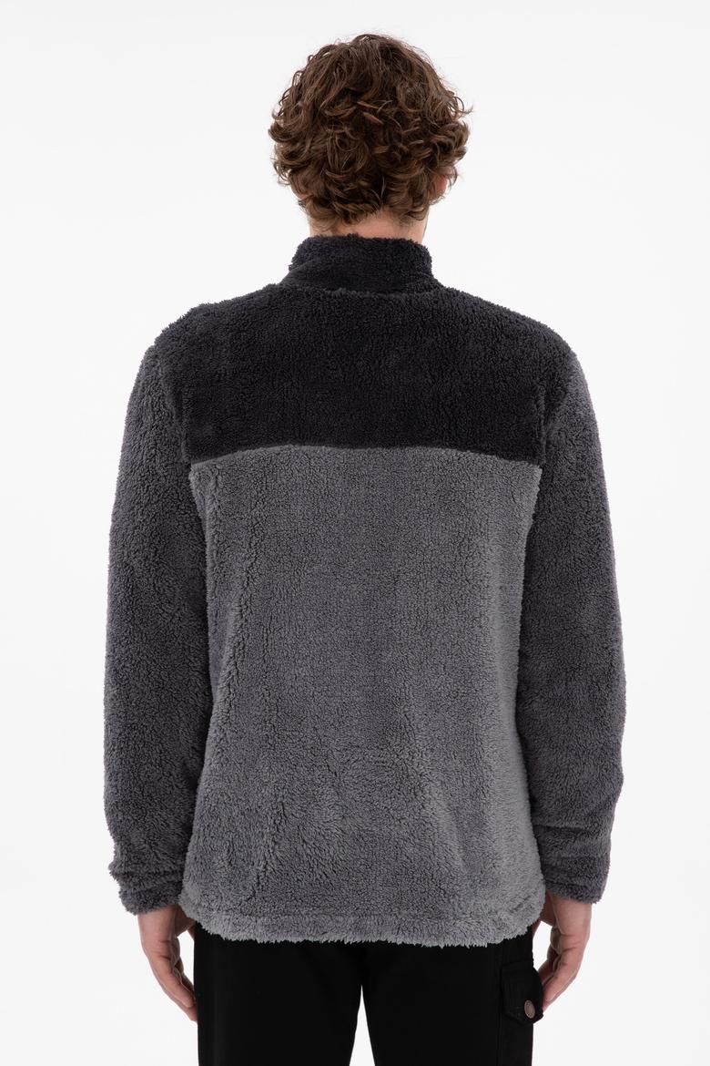 Erkek Açık Gri Örme Hırka - 50290782039