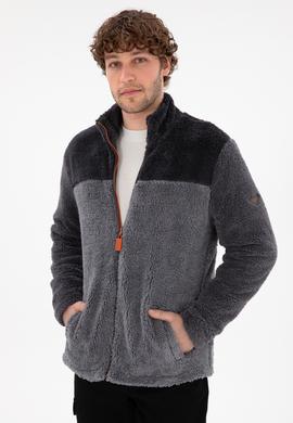 Erkek Açık Gri Örme Hırka - 50290782039