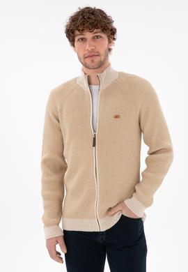 Erkek Kum Triko Hırka - 50297467005