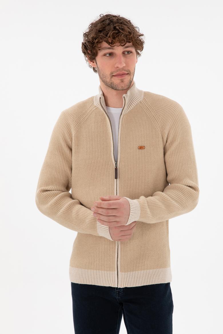 Erkek Kum Triko Hırka - 50297467005