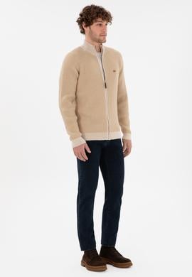 Erkek Kum Triko Hırka - 50297467005