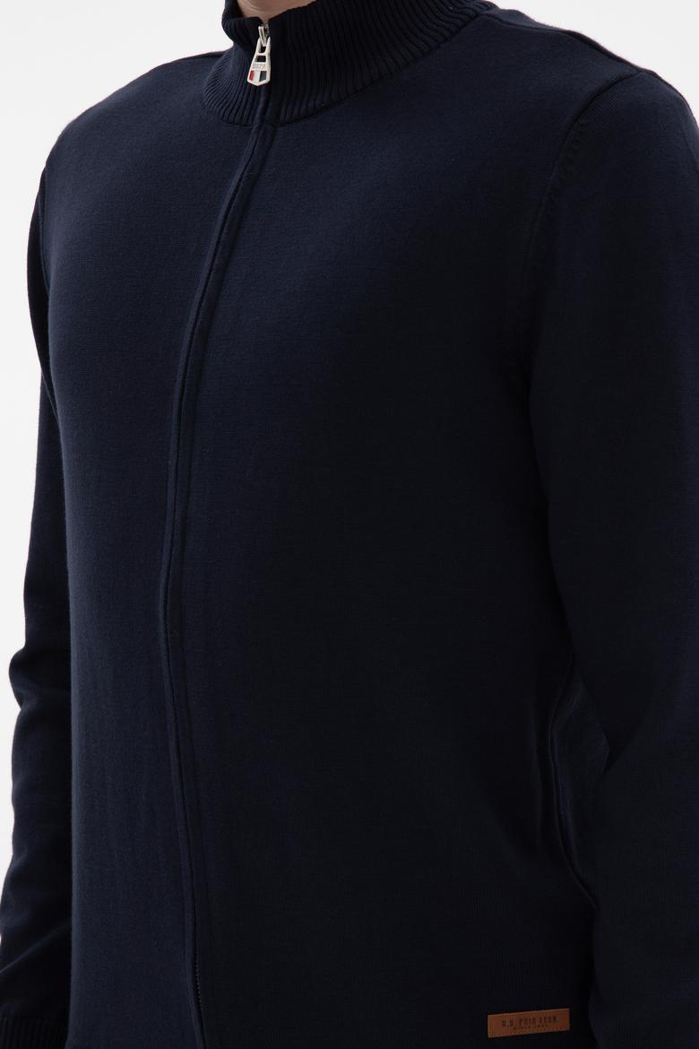 Erkek Lacivert Basic Triko Hırka - 50298268016