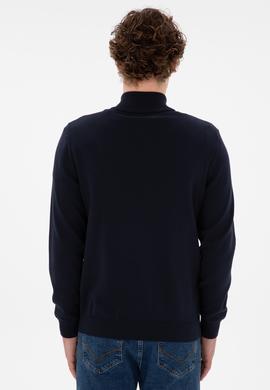 Erkek Lacivert Basic Triko Hırka - 50298268016