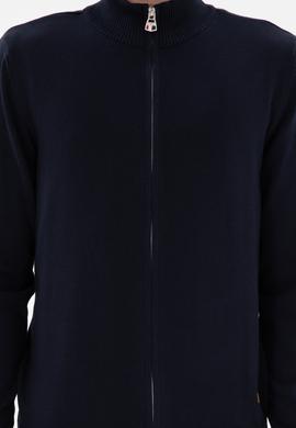 Erkek Lacivert Basic Triko Hırka - 50298268016