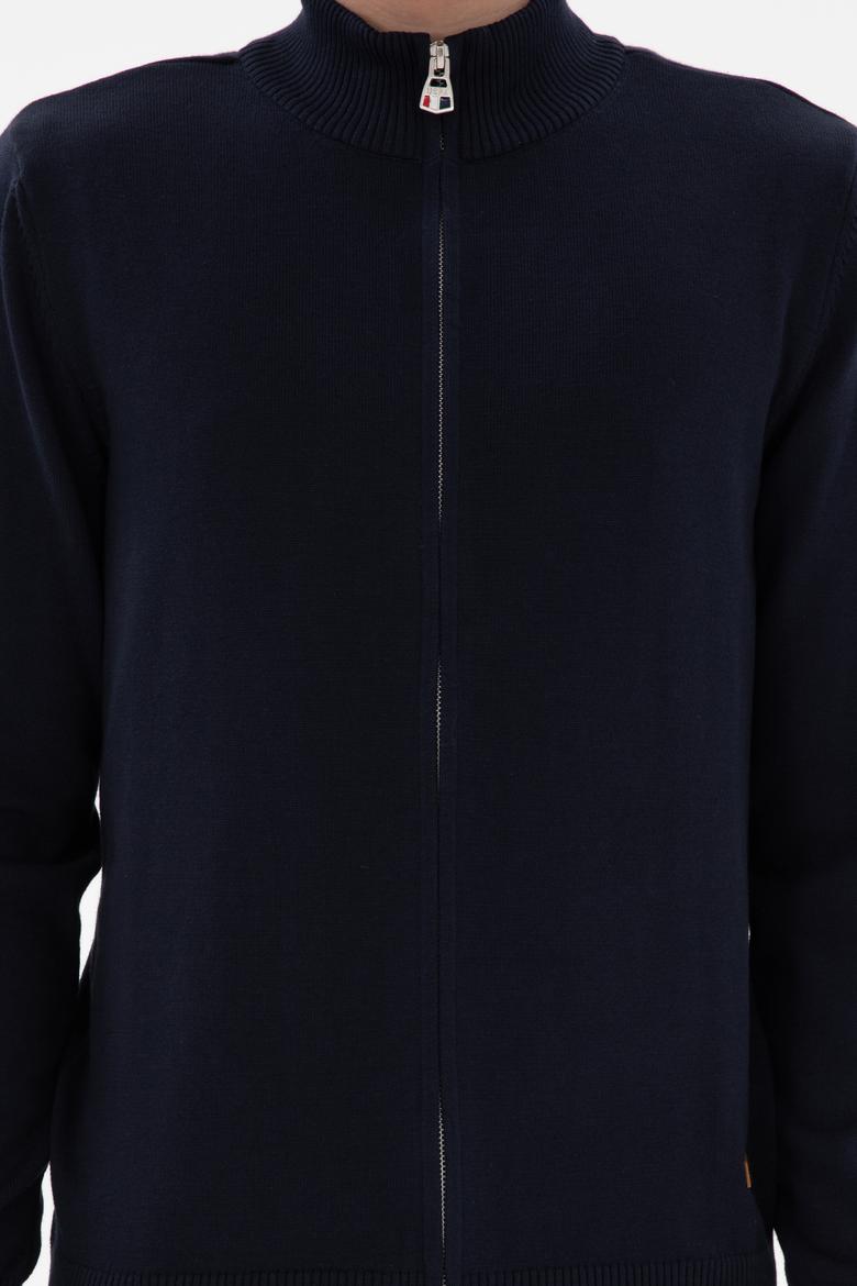 Erkek Lacivert Basic Triko Hırka - 50298268016