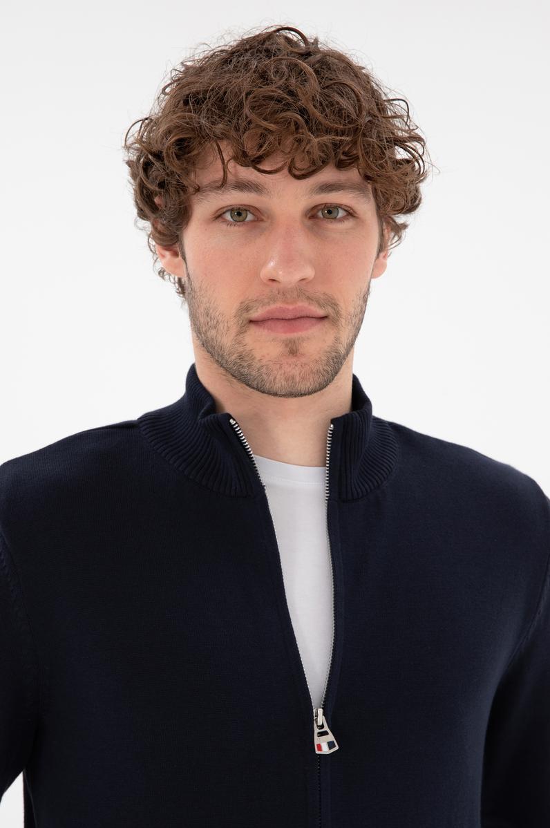 Erkek Lacivert Basic Triko Hırka