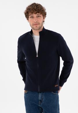 Erkek Lacivert Basic Triko Hırka - 50298268016