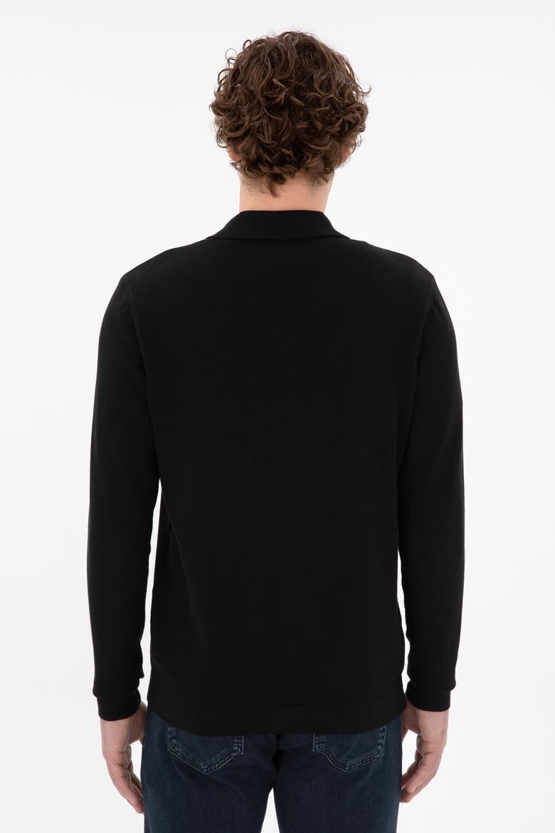 Erkek Siyah Basic Triko Hırka - 50298272053