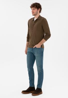 Erkek Haki Basic Triko Hırka - 50298272032