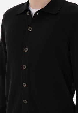 Erkek Siyah Basic Triko Hırka - 50298272053