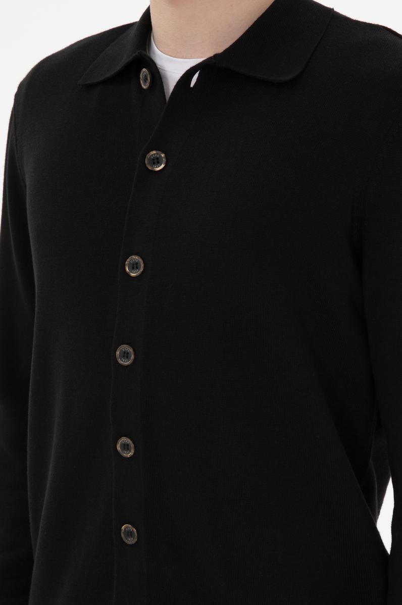 Erkek Siyah Basic Triko Hırka