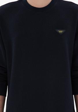Erkek Comfort Fit Bisiklet Yaka Lacivert Sweatshirt - 50290777008