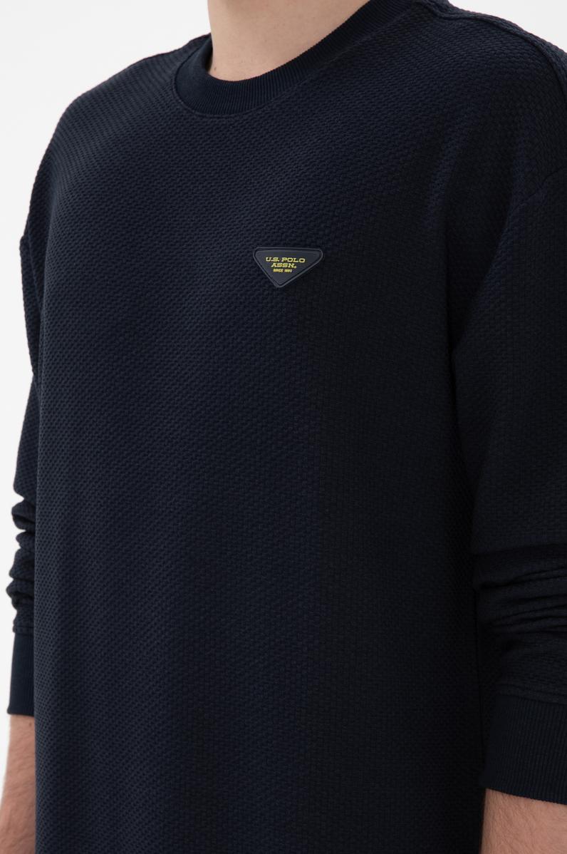 Erkek Comfort Fit Bisiklet Yaka Lacivert Sweatshirt