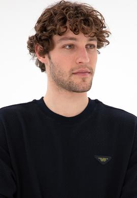 Erkek Comfort Fit Bisiklet Yaka Lacivert Sweatshirt - 50290777008