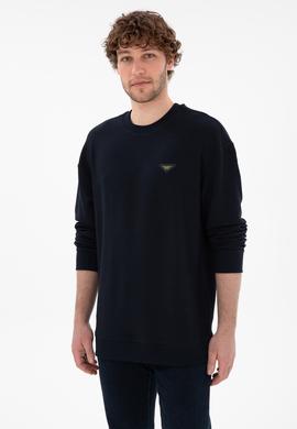 Erkek Comfort Fit Bisiklet Yaka Lacivert Sweatshirt - 50290777008