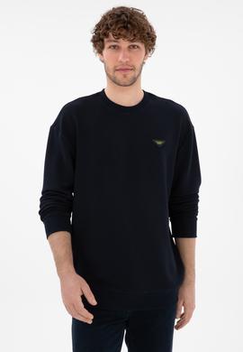 Erkek Comfort Fit Bisiklet Yaka Lacivert Sweatshirt - 50290777008