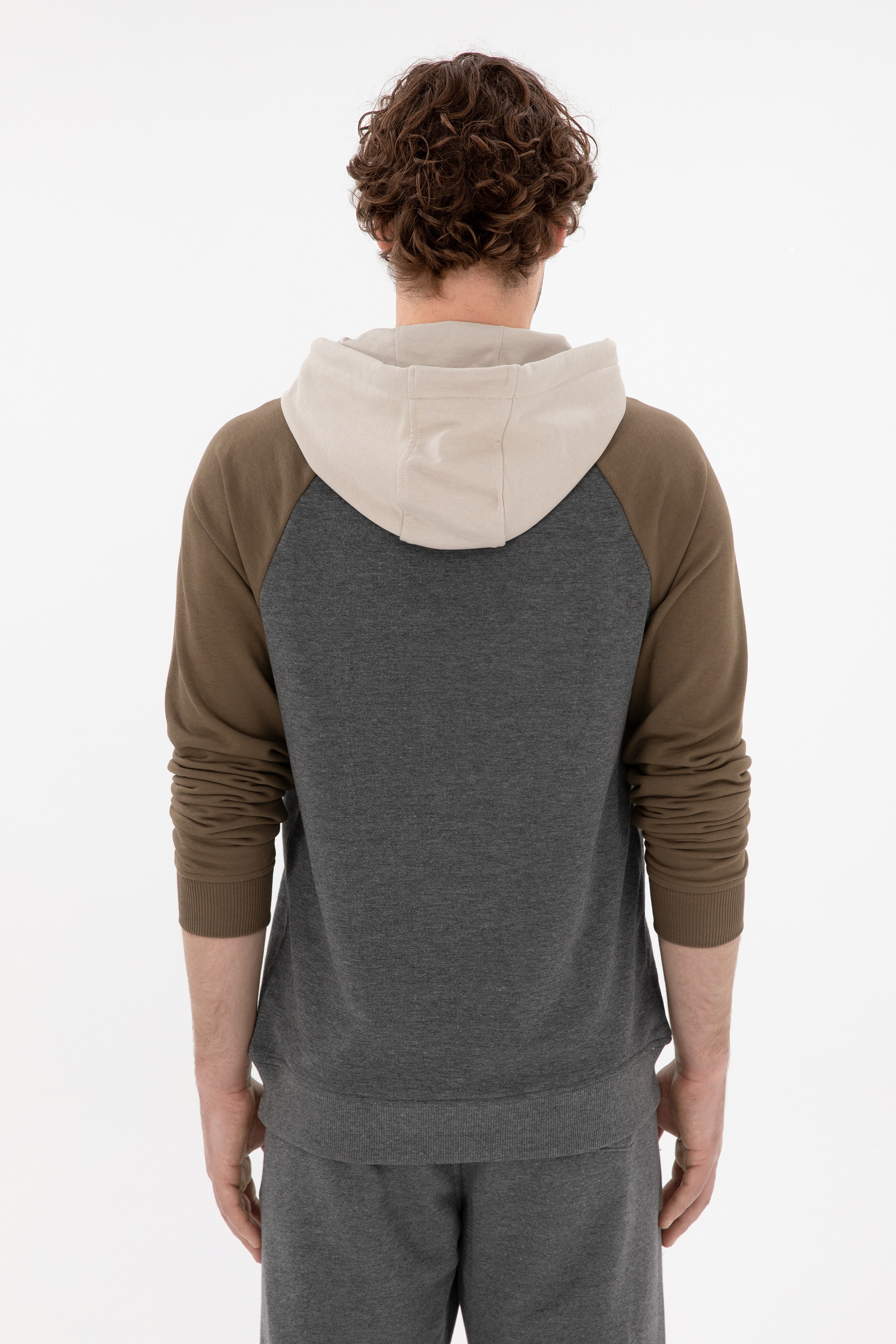 Erkek Antrasit Melanj Sweatshirt - Image 5