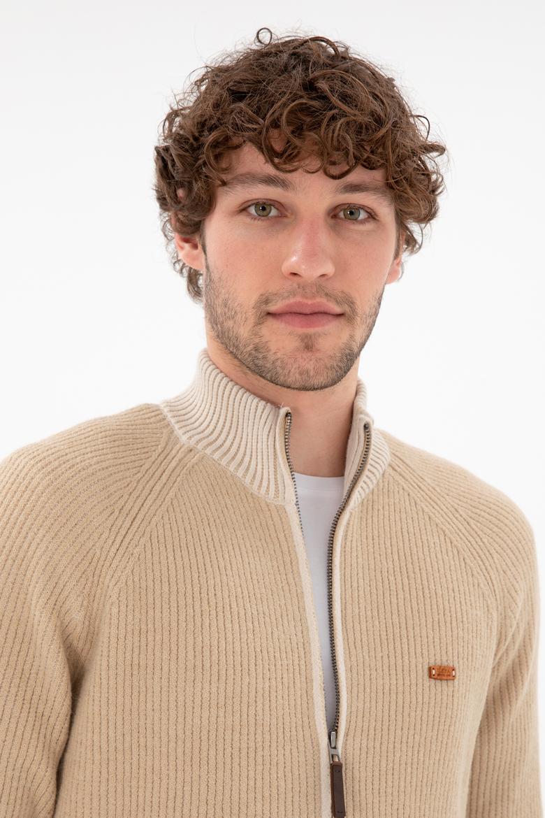 Erkek Kum Triko Hırka - 50297467005