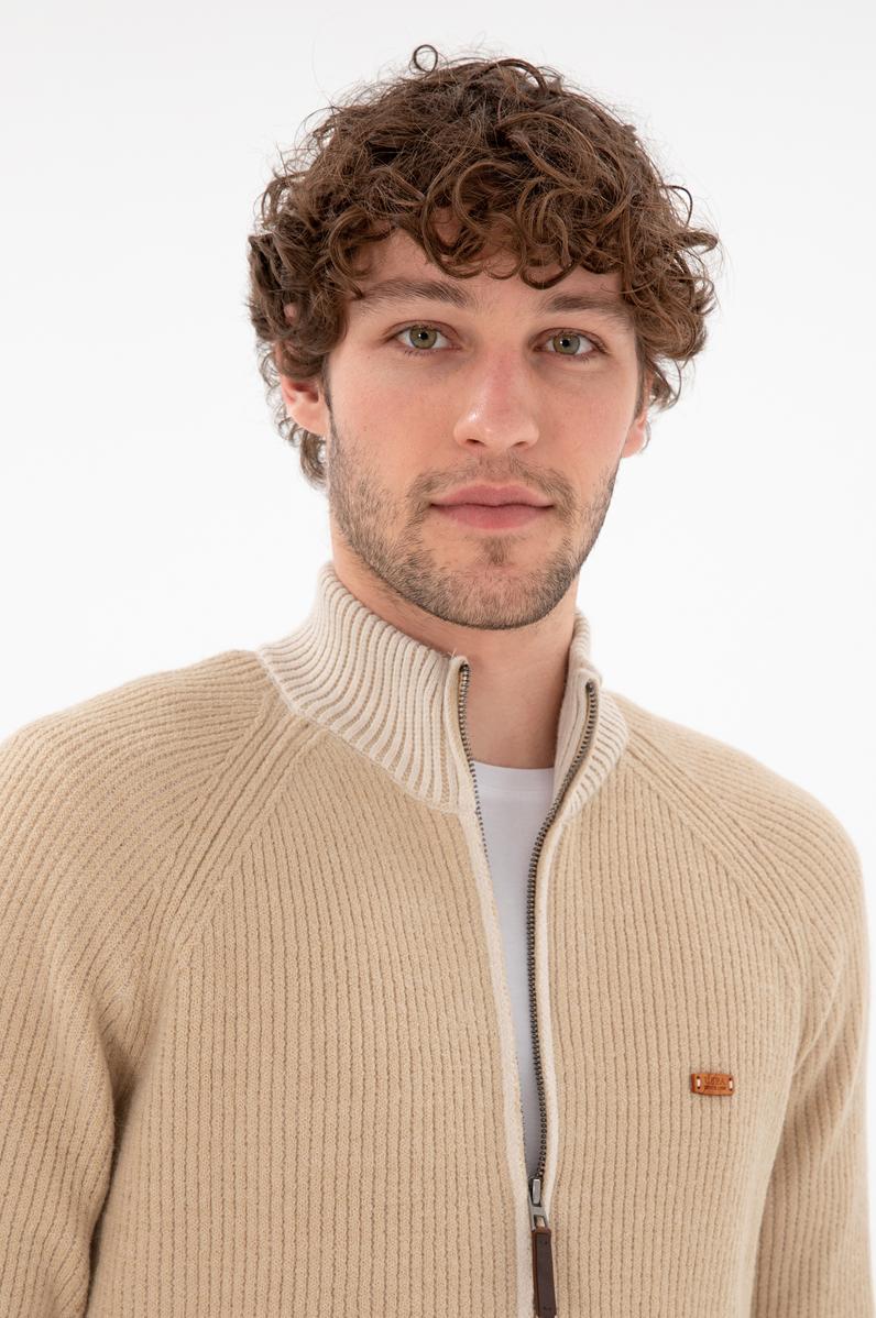 Erkek Kum Triko Hırka