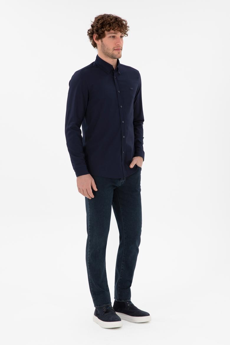 Erkek Lacivert Uzun Kollu Gömlek - 50292315007